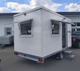 Mobiles Büro 410x220x220cm Tür + 3 Fenster + WC Raum + Stauraum + Klima (XL) 1500kg