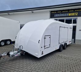 BJT Race Transporter 4 550x212x188cm weiss E Winde Frontstauraum ASR Alufelgen dark 3500kg Modell 24