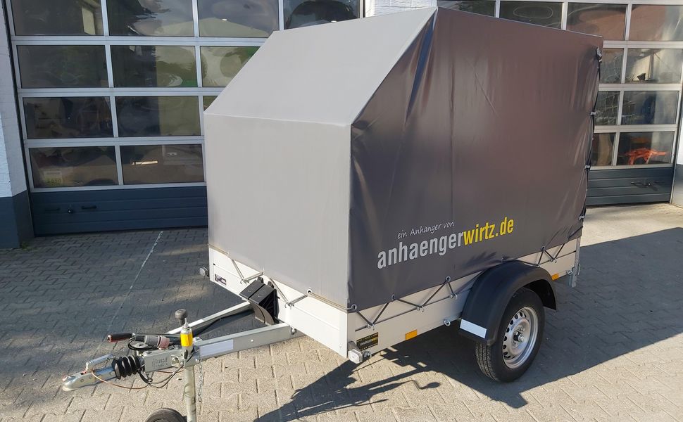 trailershop.de Aluliner Planen Anhänger GTB 750 211x126x150cm Hochplane grau aero XS 750kg A