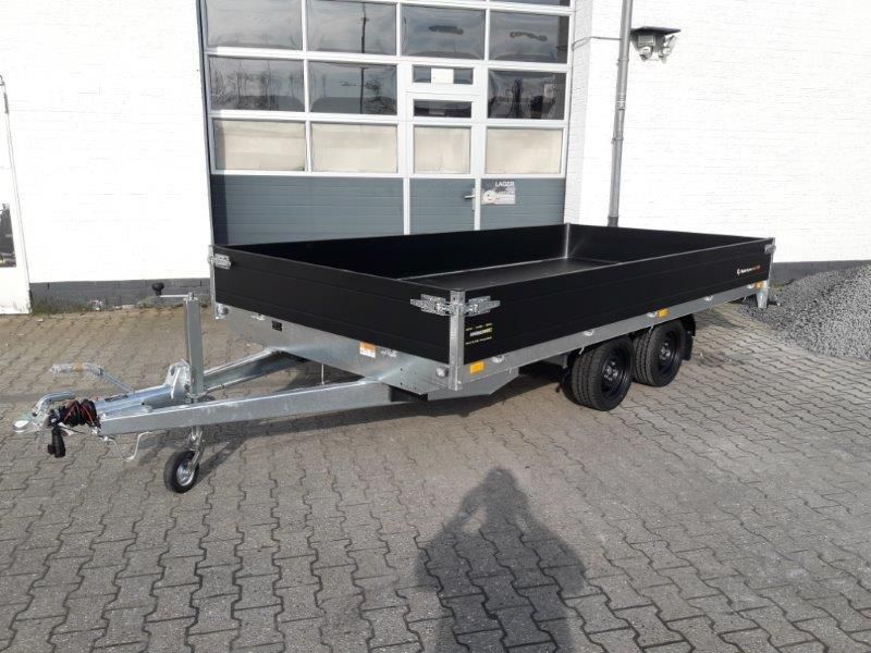 trailershop.de Saris Pritschenanhänger 406x204x35cm black Edition LED Beleuchtung 13 XL 2700kg Ansicht A