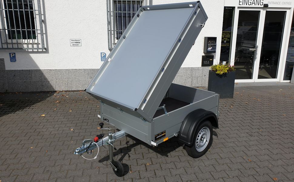 trailershop.de ALUBOXX Deckelanhänger GT 500 HT 151x101x48cm XXS 500kg Ansicht A