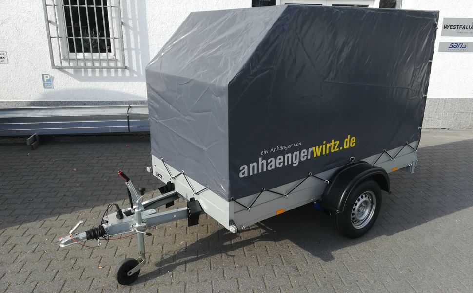 trailershop.de Aluliner Planen Anhänger GTB 1200 251x126x150cm Hochplane grau schräg S 1200kg A