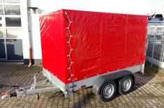 Plane & Gestell (M) rot 306x154x180cm Profi für Saris FW McAlu Woody mit Reling