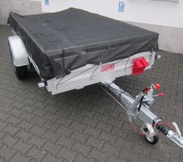 Netzplane luftdurchlässig 300 x 180cm mit Expanderseil für Anhänger bis M