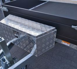 Werkzeugbox Staubox Aluminium Deichselkasten abschließbar trapezform breit 90/60x30x35 size (L)