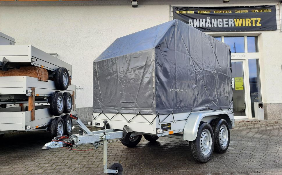 trailershop.de Aluliner Planen Anhänger GTT 2000 251x126x150cm Plane aero schräg S 2000kg A