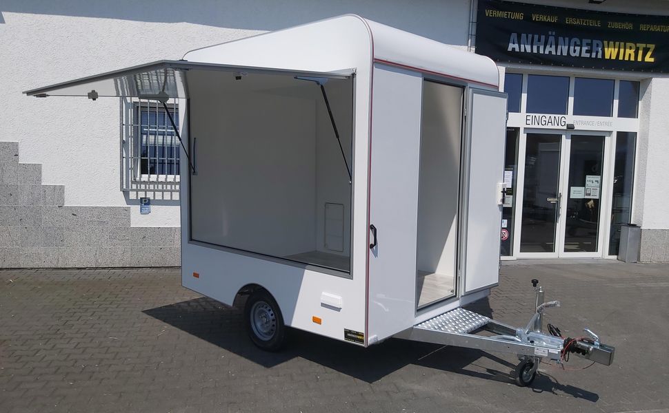 trailershop.de Verkaufsanhänger VK 250 200 aero 250cm 1 Verkaufsklappe S 1300kg A