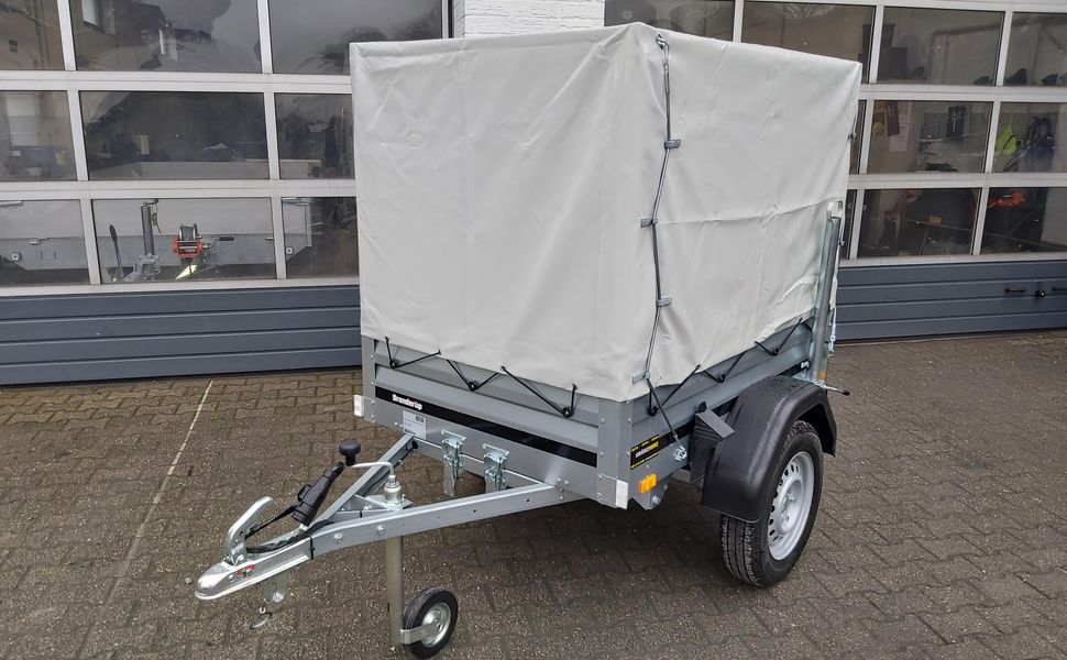 trailershop.de Plane & Gestell XXS grau 144x 93x116cm für Brenderup Kippi 150 A