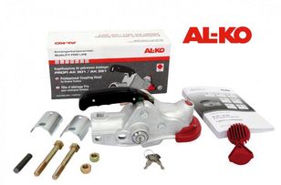 Kugelkupplung ALKO AK 301 Plus Universal Set inkl. Schrauben Schloss integriert Safetyball Softdock