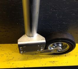Stützrad 60mm Automatik Stahl / Vollgummi Rad 200x60mm Universal-Anschraubflansch
